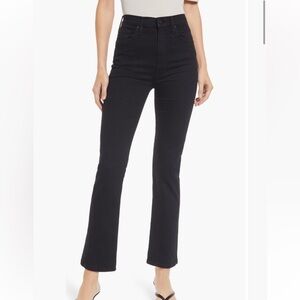 MOTHER Black Straight Leg Jeans